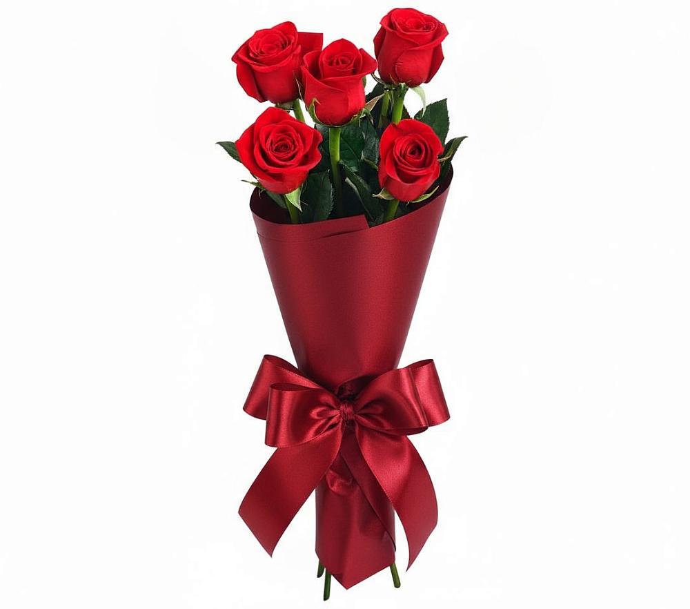 Букет 5 Красных роз Эдлесс Лав в Валдае