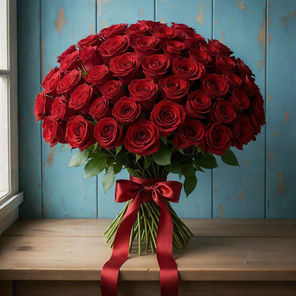 Букет Красные розы Блэк Меджик в Валдае