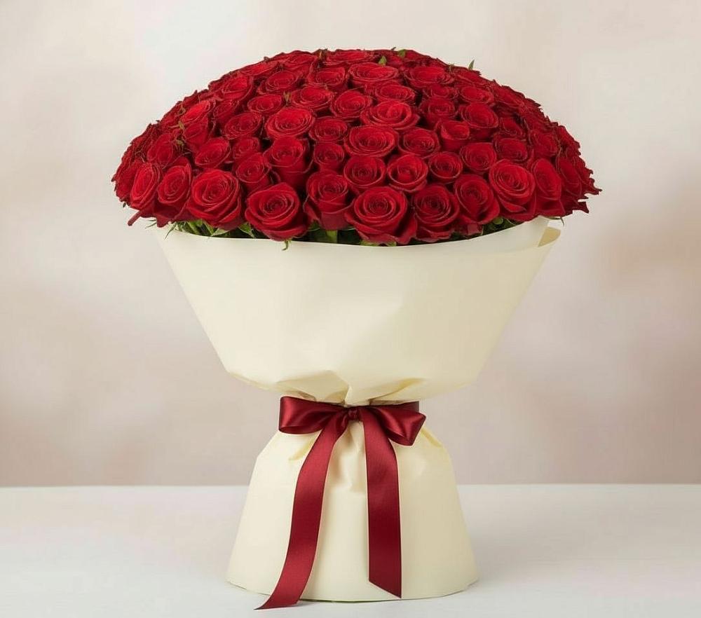 Букет 101 Красная роза Милано в Валдае