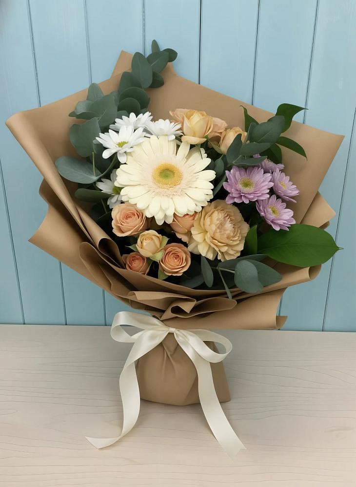 Букет цветов из: Герберы и Хризантемы в Валдае