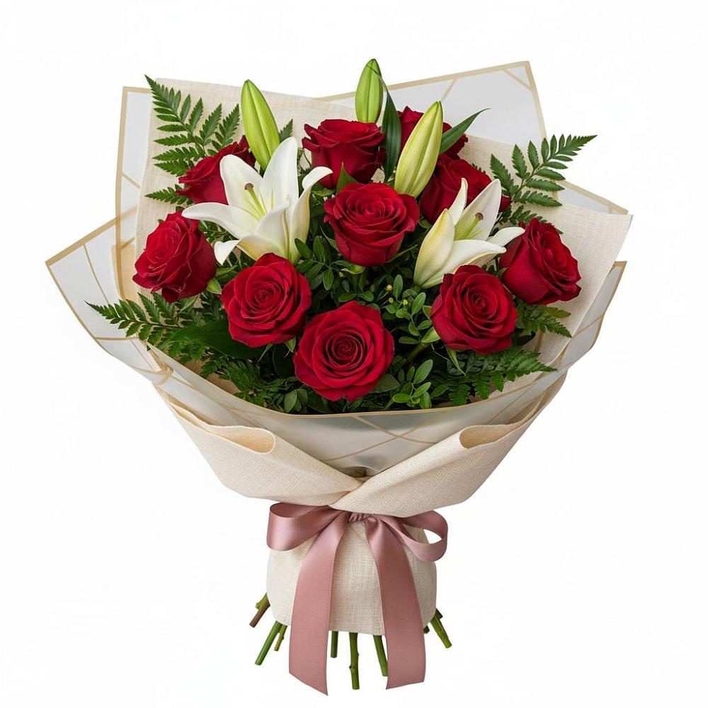 Букет цветов из: Лилии и Розы в Валдае