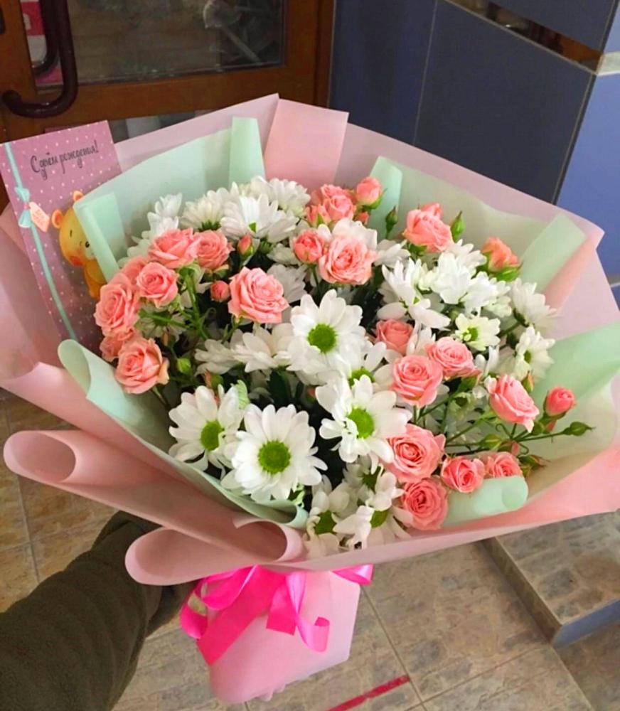 Букет цветов из: Розы и Хризантемы в Валдае