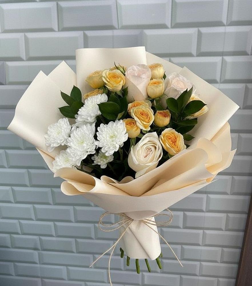 Букет цветов из: Розы и Хризантемы в Валдае