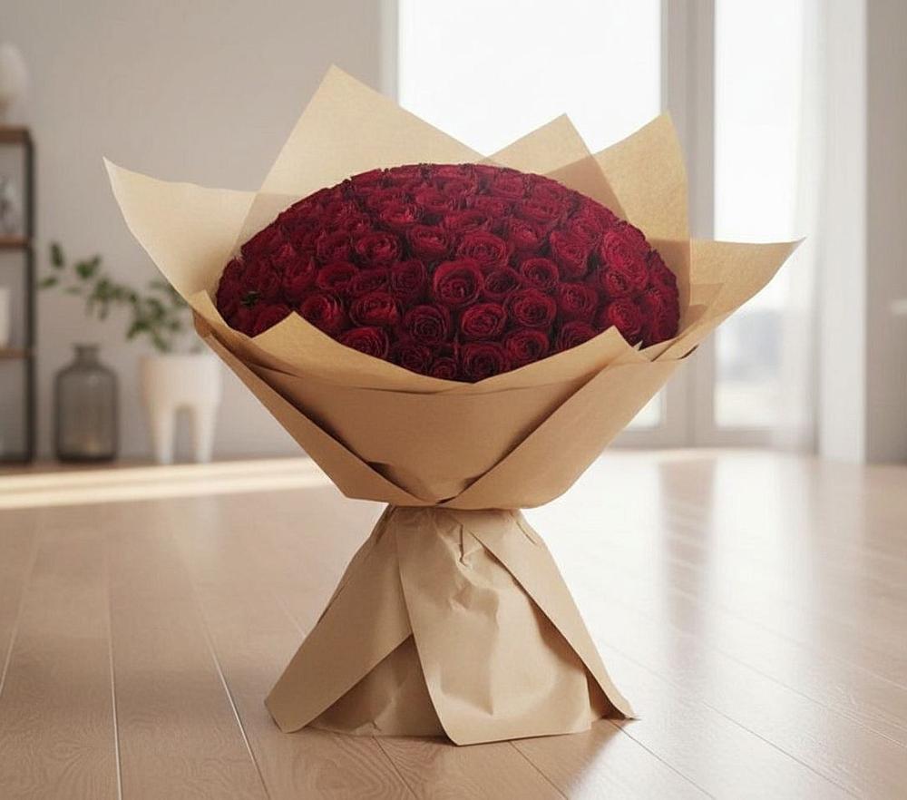 Букет 101 Красная роза в Валдае