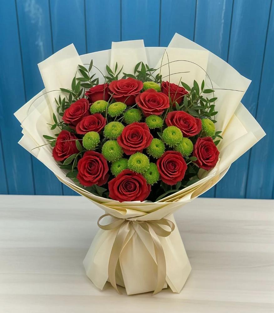 Букет цветов из: Розы и Хризантемы в Валдае