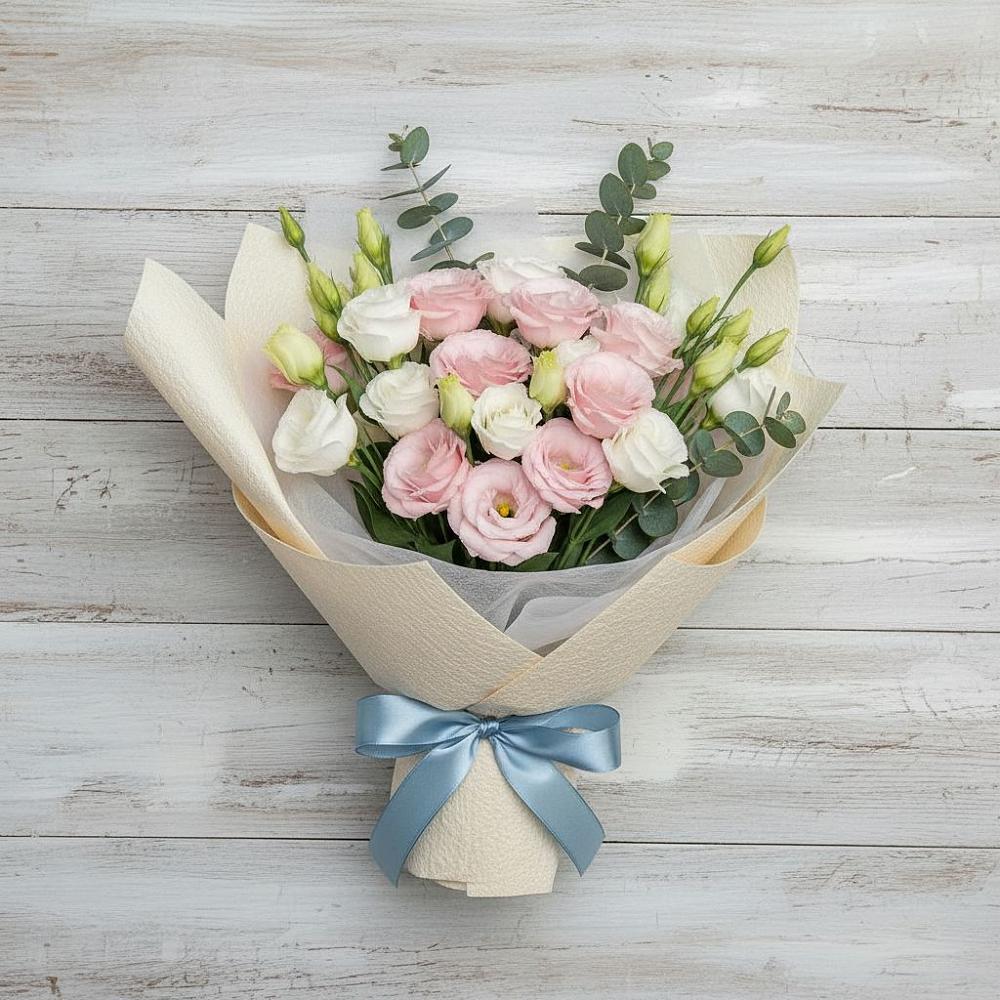 Букет цветов из: Лизиантусы в Валдае